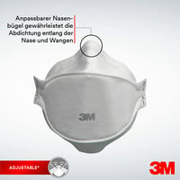 3M Aura 9320D+ FFP2 Légzésvédő Maszk, Szelep Nélküli, Eldobható Részecskeszűrő Maszk, Stiftung Warentest Tesztgyőztes, 5 db 5