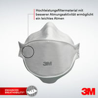 3M Aura 9320D+ FFP2 Légzésvédő Maszk, Szelep Nélküli, Eldobható Részecskeszűrő Maszk, Stiftung Warentest Tesztgyőztes, 5 db 4