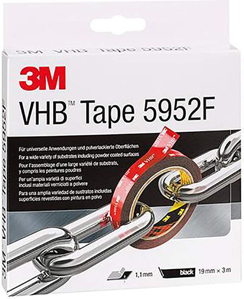 3M VHB 5952F Kétoldalas Ragasztószalag 19mm x 3m - Fém, Üveg, Fa Rögzítéshez
