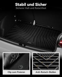 3W Volkswagen ID.3 E11-E12 2020-2026 gumiszőnyeg szett 1-2 sor + csomagtértálca, fekete, időjárásálló betétek 4