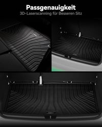 3W Volkswagen ID.3 E11-E12 2020-2026 gumiszőnyeg szett 1-2 sor + csomagtértálca, fekete, időjárásálló betétek 3