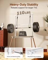 Fehér 4 lábas TV állvány 49-86 colos televíziókhoz, max. 50 kg teherbírással, padlóra helyezhető talpas tartó 5