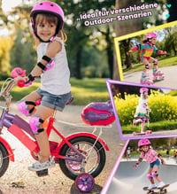 Set de protecție pentru copii cu unicorn, 4 piese – Genunchiere și cotiere pentru fete, pentru role, bicicletă, skateboard, cu geantă de transport 8