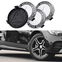 Sada krytiek stredov kolies Mercedes Benz 4 ks - 75 mm strieborné krytky na disky 1