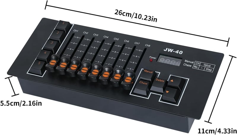 40 csatornás DMX512 DJ Kontroller Beépített Akkumulátorral Színpadi Világításhoz