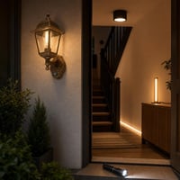 Paket za osvjetljenje stubišta: 1x spot lampa + 1x zidna lampa + 1x noćno svjetlo + 6m LED traka + 1x svjetiljka 1