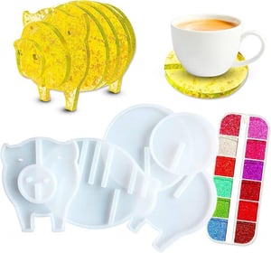 Set za izradu bijelih silikonskih podmetača - DIY hobi set od 6 komada