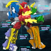 XUEXUE 6 în 1 Jucărie Robot Dinozaur Transformabil, 8 cm, pentru Copii de 6+ Ani 3