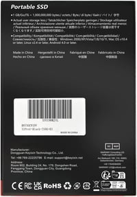 KEXIN 250GB Hordozható Külső SSD - USB 3.0, Alumínium, Fekete 9