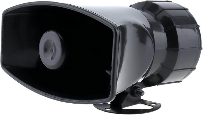 Elektromos 100W-os 12V-os 7 hangú sziréna hangszóróval - autó, motor, mentő, tűzoltó