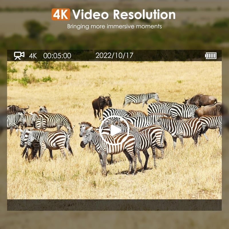 TOMSHOO 36MP 4K WiFi vadkamera, 120° érzékelő, éjjellátó, vízálló, 32GB SD kártyával