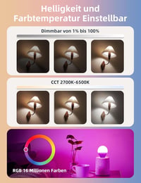 Aigostar E14 Mesh okos izzó Alexa-kompatibilis RGB LED 4db távirányítóval - 6.5w 4 Stück, G45 E14 6