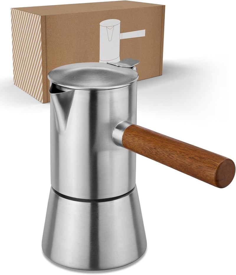 LAMBDA COFFEE Indukciós Eszpresszó Főző 100ml, 1-2 Csészés, Kempingezéshez