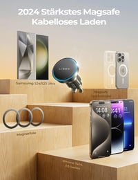 LISEN 15W MagSafe autós telefontartó és töltő iPhone 15/14, Samsung S24 készülékekhez 6