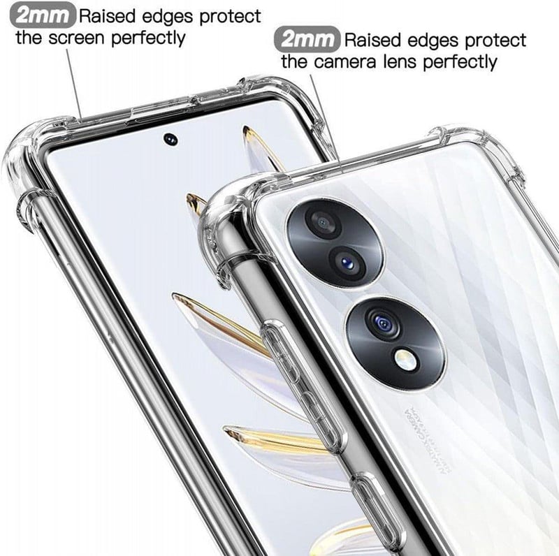 Honor 70 Átlátszó TPU Tok Kamera- és Kijelzővédővel
