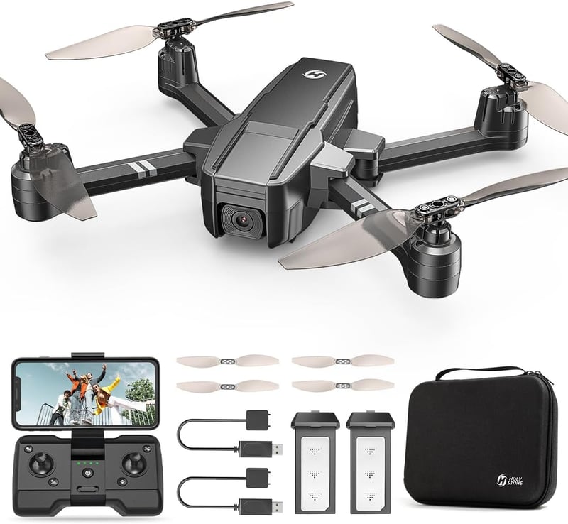 Holy Stone HS440 Összecsukható Drón 1080P Kamerával - 40 Perc Repülési Idő, 2 Akkumulátor, FPV Élő Közvetítés, Hangvezérlés, Gravitációs Érz