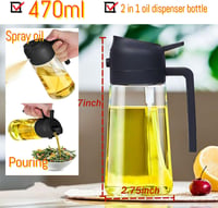 Zouwel 2 az 1-ben Olajpermetező 500ml - Üveg Olajadagoló és Spray Palack Főzéshez, Sütéshez, Grillezéshez - Szivárgásmentes Konyhai Olajszór 4