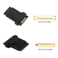 QIANRENON 15 tűs SATA tápkábel hosszabbító HDD, SSD és DVD-hez - 2 db 5