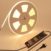 BENLUN 48V LED Szalag 20m - 3000K Meleg Fehér IP65 Vízálló Kültéri-Beltéri Világítás, 150W Öntapadós Vágható Szalag Tápegységgel, 15000lm 1