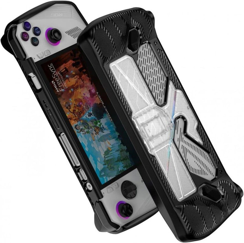 ASUS ROG Ally 7" Ütésálló Fekete Tok Állvánnyal - Felújított