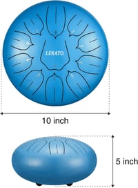 LEKATO 10 Hüvelykes Acél Nyelvdob 11 Hangú D-dúr Handpan Ütőhangszer Meditációhoz 5