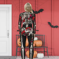 Csontváz Overáll Női Halloween Jelmez M-es Méretben 5