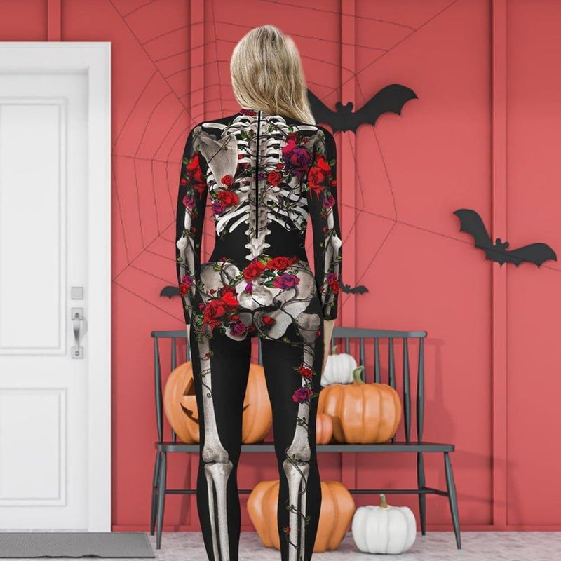 Csontváz Overáll Női Halloween Jelmez M-es Méretben