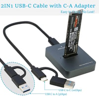 RIITOP M.2 NVMe és SATA SSD USB-C adapter - külső SSD dokkoló 3