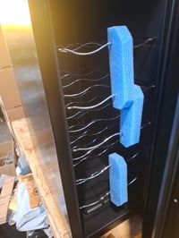 Răcitor de vinuri WIE, 12 sticle, 33 litri, mini vitrină pentru vinuri cu ușă de sticlă și panou tactil LED — mică deteriorare laterală (stare: vezi a 2-a imagine) 4