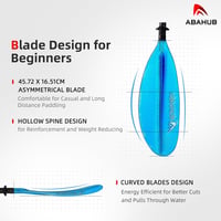 Abahub Karbon Kajak Evező 220-240 cm Állítható, 3 Részes, Üvegszálas Lapáttal, Evezőpánttal - Könnyű, Úszóképes, Szélálló Dizájn Kajakozásho 5