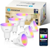 Aigostar Alexa GU10 okos LED izzó, RGBCW, Alexa/Google kompatibilis, 6 db 1