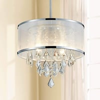 Bestier Modern Kristály Csillár Mennyezeti Lámpa - Króm Félig Süllyesztett, 6 Izzós, E14 Foglalat, 77x25x19 cm, LED/CFL Kompatibilis 4