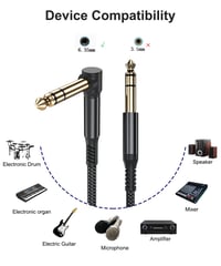Elebase 90 fokos gitárkábel szett, 2db 3m-es, 6.35mm TRS hangszerkábel 3
