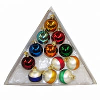 Set globuri de Crăciun din sticlă Kurt S. Adler Medallion Collection, model bile de biliard – 40 mm – 13 bucăți (lipsesc 2 bucăți) 1