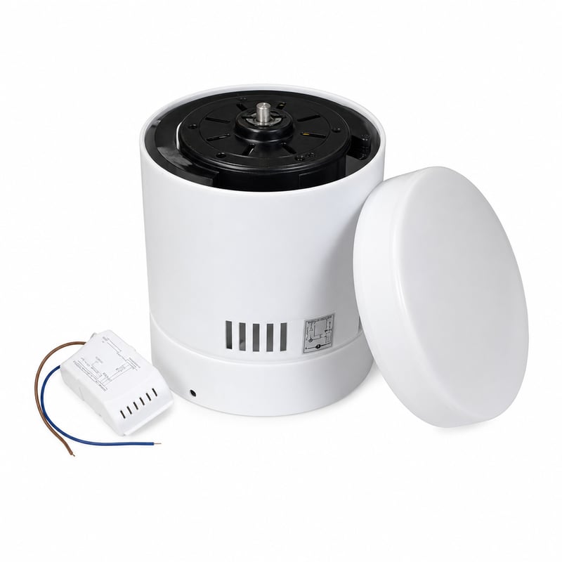 M mimotec Energy LED mennyezeti ventilátor — hibás, részben működik: nem működő LED, ferde tengely, megbontott motorház