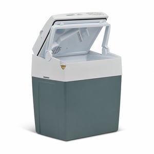 Električna prijenosna torba Mobicool ME27 26 L, siva — slomljen je dio poklopca na jednoj strani gdje se otvara (stanje: vidi 2. sliku)