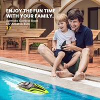 Barcă cu telecomandă DEERC cu LED-uri, viteză de peste 20 km/h, barcă RC impermeabilă pentru piscină și lac, cu 2 baterii, reîncărcabilă USB 6