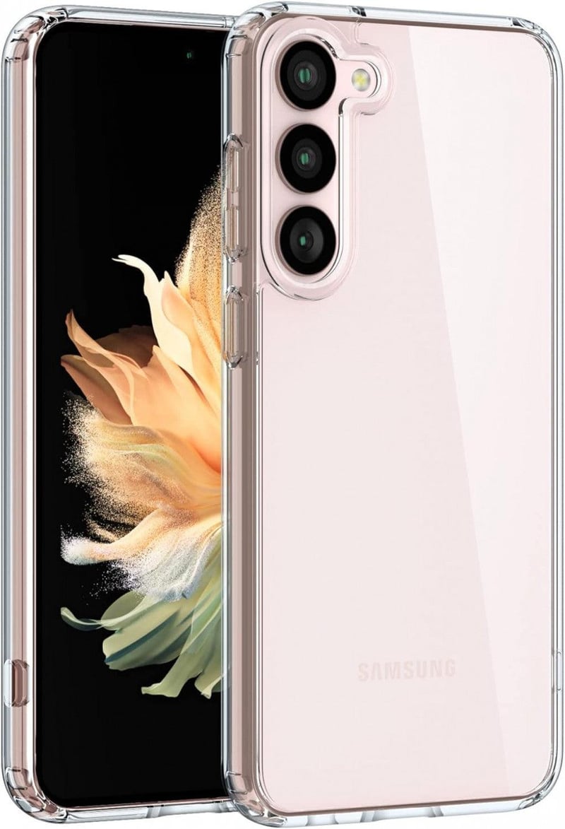 Samsung Galaxy S23 5G átlátszó védőtok, kemény hátlappal és puha kerettel