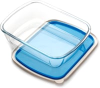 NUTRIUPS Üveg Sütőtál Fedővel 3L - 23x29 cm Téglalap Alakú Jénai Tál, Mikrohullámú Sütőben és Mosogatógépben Használható Lasagne Forma 1
