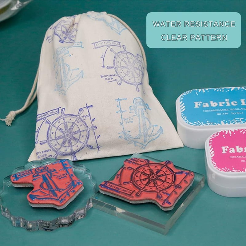 Fatiya Textil Bélyegzőpárna - Sötétzöld Mosható Tintapárna Ruhára, Fára, Papírra - Kézműves Alkotásokhoz, Kártyakészítéshez, Ujjlenyomatokho