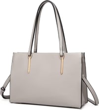 Miss Lulu Elegáns Nagy Női Válltáska - Szürke PU Bőr Shopper Állítható Pánttal 1
