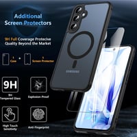 Samsung Galaxy A55 5G Mágneses Tok Edzett Üveggel - Katonai Védelem, Vékony, Ütésálló (Fekete) 3