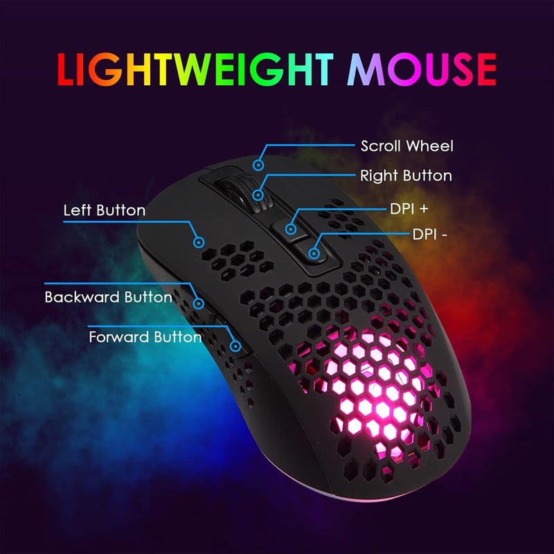 KUIYN 61 gombos RGB gaming billentyűzet + optikai gamer egér + egérpad szett