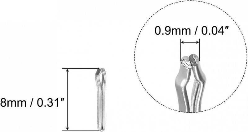 Ezüst 8mm-es Óraszíj Biztonsági Tű Szett - 15 darabos