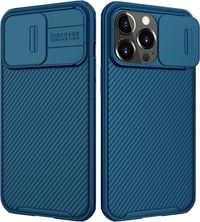 Apple iPhone 13 Pro Kék Szilikon Tok Szürke Csíkos Mintával és Kameravédővel 1