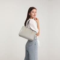 Miss Lulu Elegáns Nagy Női Válltáska - Szürke PU Bőr Shopper Állítható Pánttal 2