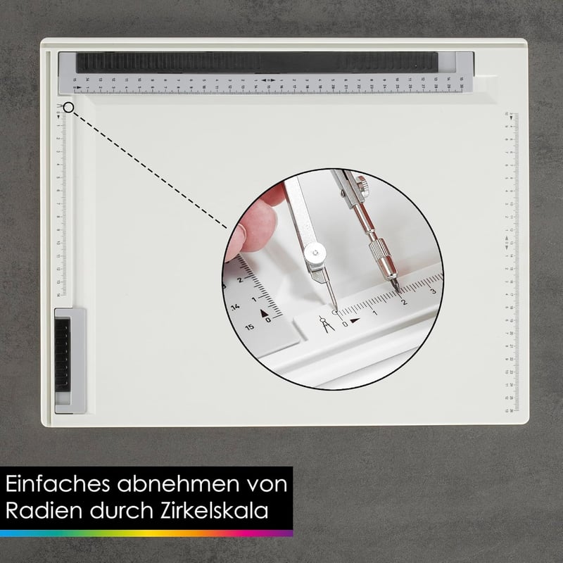 OfficeTree A4-es rajztábla szett - Fehér, hordtáskával és vonalzókkal