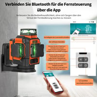 TakamineTech Zöld Keresztvonalas Lézer - 3x360° Önszintező Lézeres Szintező 12 Vonallal, Építkezéshez, 5200 mAh Akkumulátor, Távirányítóval, 2