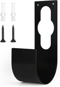 KINGLAKE Fali Locsolótömlő Tartó - Fém Kerti Tömlőakasztó Bővíthető Öntözőcsövekhez, Fekete, Rozsdaálló, 23 cm 1