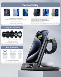 SwanScout 3az1-ben iPhone Apple Watch AirPods Pro vezeték nélküli töltőállomás fekete 11